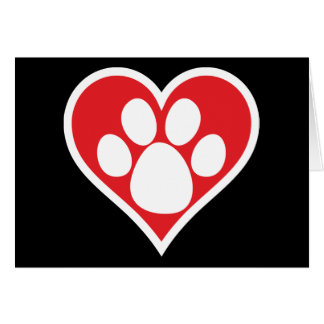 Heart Dog Paw (Dark) Cards