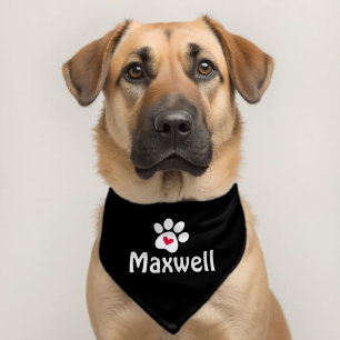 Heart Dog Paw Personalized Pet Bandana Collar