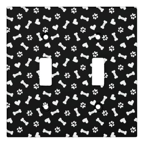 Heart Dog Paws And Bone Black Tote Bag Neck Tie Bl Light Switch Cover