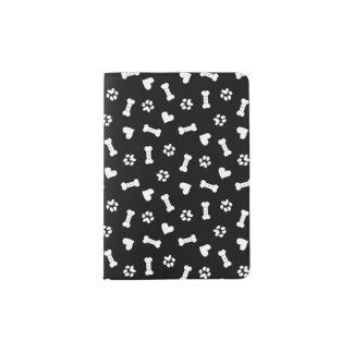 Heart Dog Paws And Bone Black Tote Bag Neck Tie Bl Passport Holder