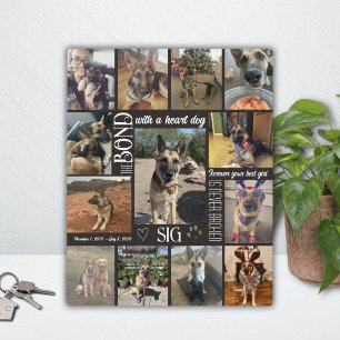 Heart Dog Pet Loss Memorial Gift Photo Collage Plaque