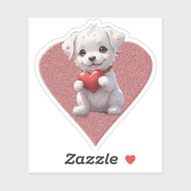 heart dog sticker (Sheet)