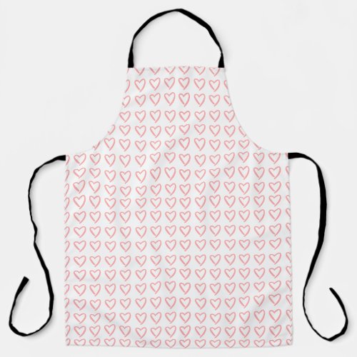 Heart dooddle pattern apron