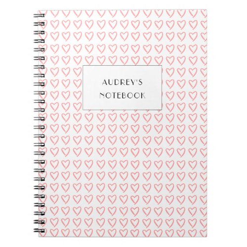 Heart dooddle pattern notebook