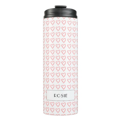 Heart dooddle pattern thermal tumbler