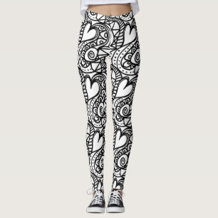 heart doodle leggings