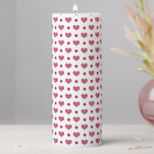 Heart dot Pillar Candle