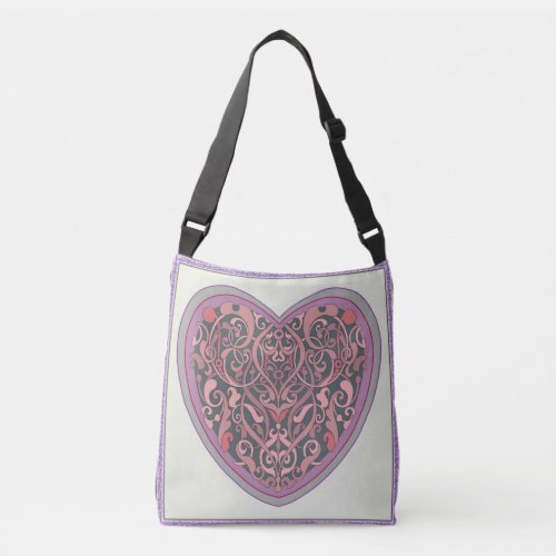 Heart dover pink _ crossbody tote 