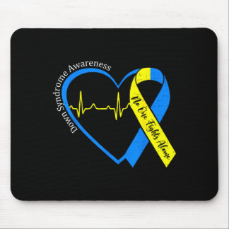 Heart down syndrome awareness trisomy 21 men women mouse pad