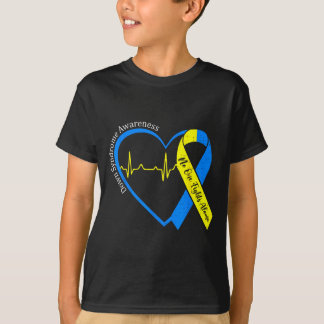 Heart down syndrome awareness trisomy 21 men women T-Shirt