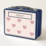 Heart Drawing I Custom Name Metal Lunch Box