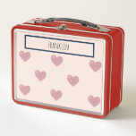 Heart Drawing I Custom Name Metal Lunch Box