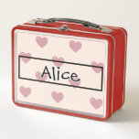 Heart Drawing I Custom Name Metal Lunch Box