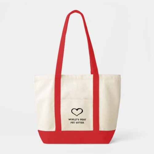 heart drawing logo WORLDS BEST PET SITTER Tote Bag
