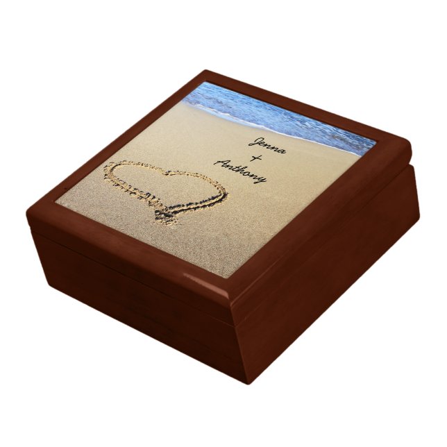 Heart Drawn in the Sand template Gift Box (Side)