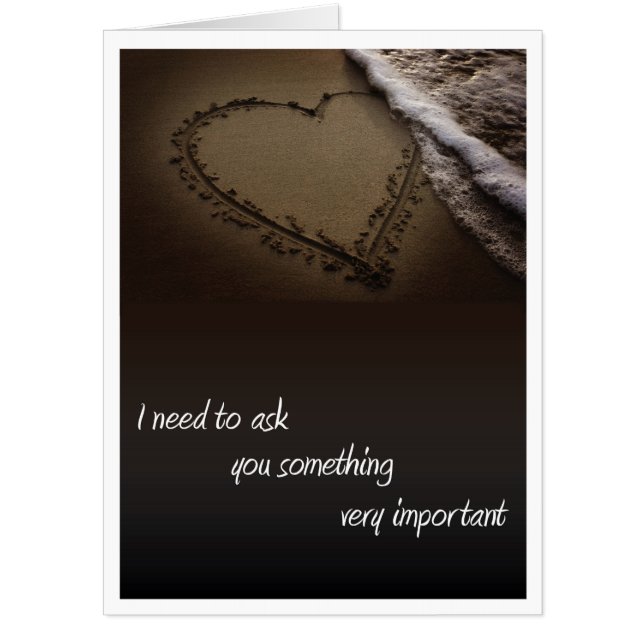 Heart Drawn in the Sand Valentine's Day Card (Front)