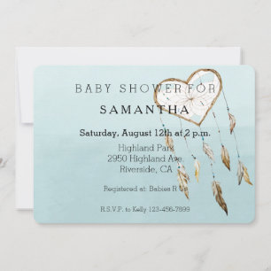 Heart Dream Catcher baby shower Invitation