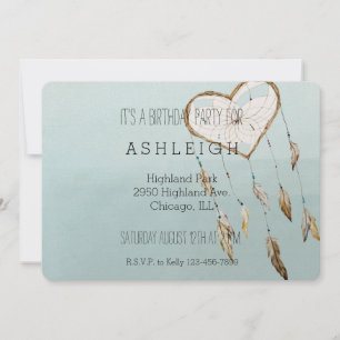 Heart Dream Catcher birthday Invitation