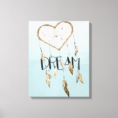 Heart Dream Catcher Canvas Print