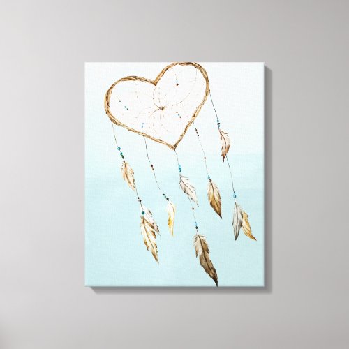 Heart Dream Catcher Canvas Print