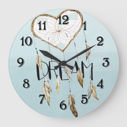 Heart Dream Catcher Large Clock