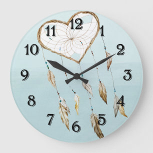 Heart Dream Catcher Large Clock