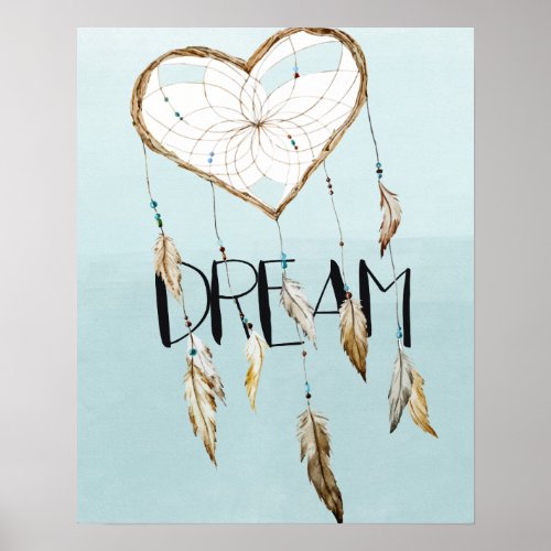 Heart Dream Catcher Poster