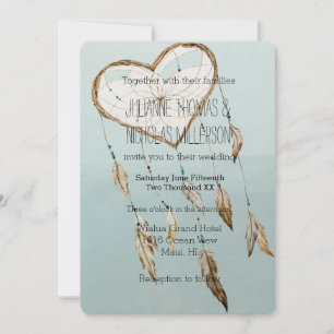 Heart Dream Catcher Wedding Invitation