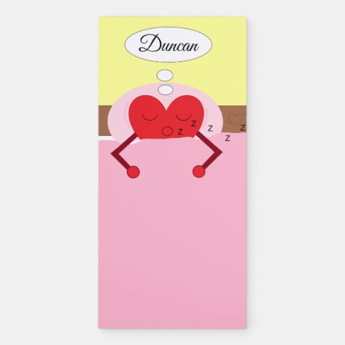 Heart Dreams Pink and Cream Colored Magnetic Notepad