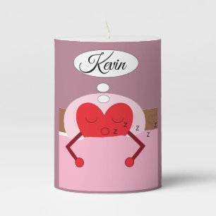 Heart Dreams Pink and Purple Pillar Candle