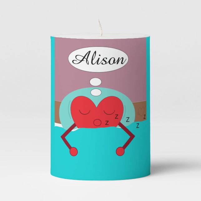 Heart Dreams Purple and Green Pillar Candle (Front)