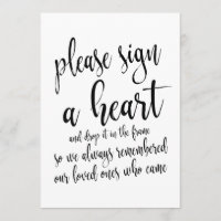 Heart Drop Guest Book Affordable Wedding Sign
