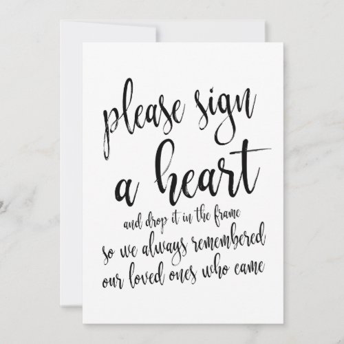 Heart Drop Guest Book Affordable Wedding Sign Invitation