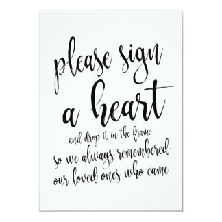 Heart Drop Guest Book Affordable Wedding Sign Invitation
