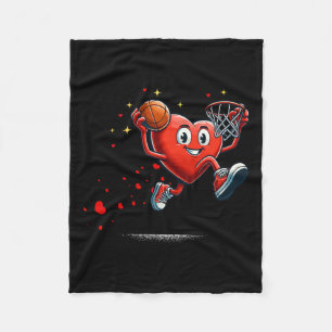 Heart Dunking Valentines Day Bysketll Kids Fleece Blanket