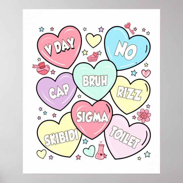 Heart Easter, retro, vintage Poster (Front)