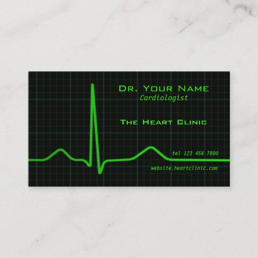 Customizable Heart ecg Business Card
