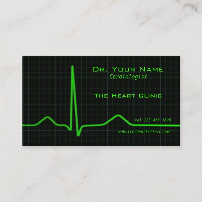 Heart ecg Business Card (Front)