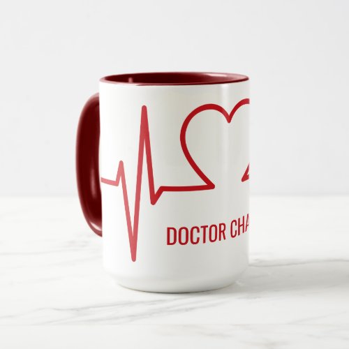Heart EKG custom name  occupation mugs