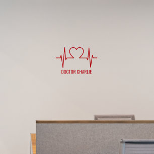 Heart EKG custom name & occupation Wall Decal
