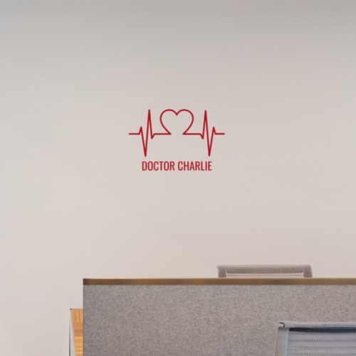 Heart EKG custom name  occupation Wall Decal