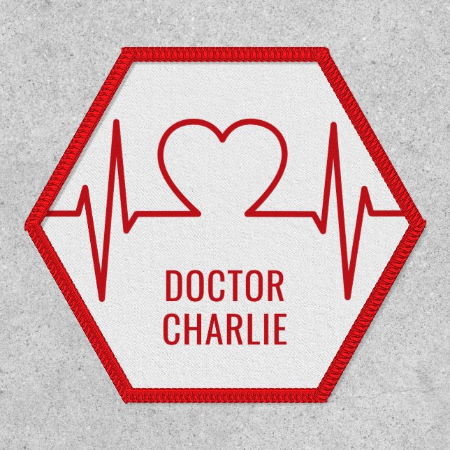 Heart EKG custom text & color Patch (Front)
