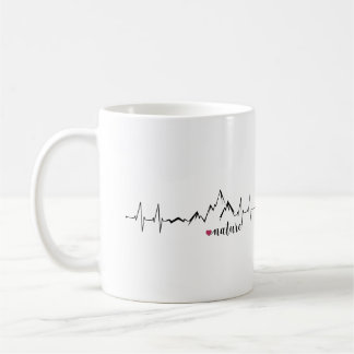 Heart EKG love of mountains and nature Coffee Mug