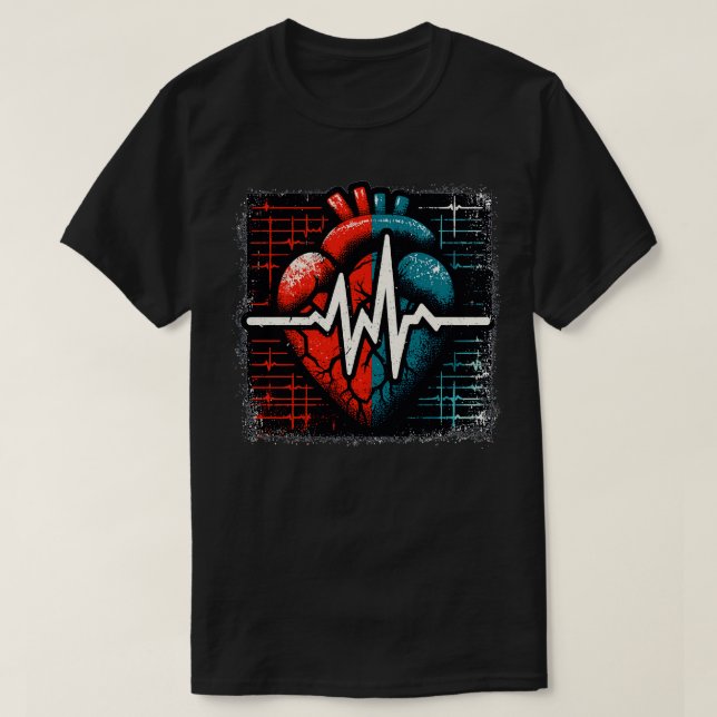 Heart Electrocardiogram T-Shirt (Design Front)