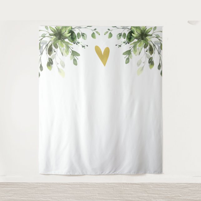 Heart Elegant Eucalyptus Greenery Wedding Backdrop (Front)