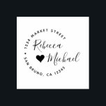 Heart & Elegant Round Text Wedding Return Address Rubber Stamp<br><div class="desc">Create your own Heart & Elegant Round Text Wedding Return Address Rubber Stamps by invintage. This wedding rubber stamp design features a modern round typography with an elegant calligraphic font.</div>
