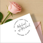 Heart & Elegant Round Text Wedding Return Address  Rubber Stamp<br><div class="desc">Add a romantic, polished touch to your envelopes with this Heart & Elegant Round Text Wedding Return Address Rubber Stamp. Perfect for wedding invitations, save-the-dates, thank-you cards, bridal shower invites, and everyday correspondence. This customizable stamp makes addressing envelopes quick, easy and beautiful — ideal for couples, newlyweds or as a...</div>