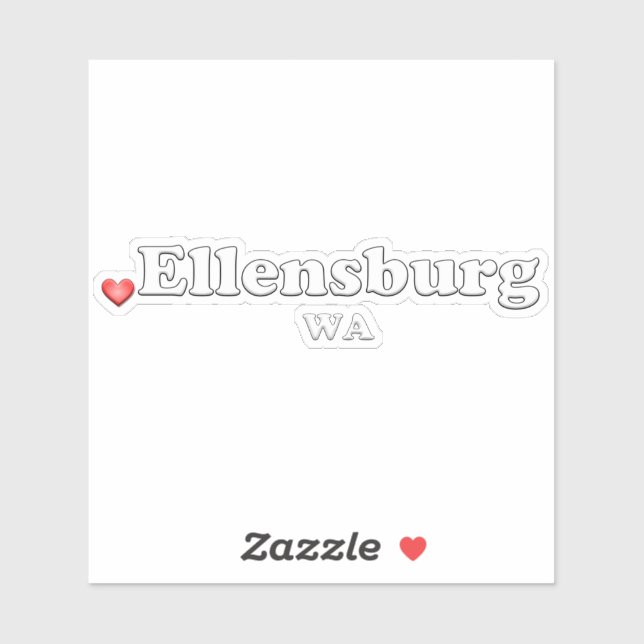Heart Ellensburg WA Sticker (Sheet)