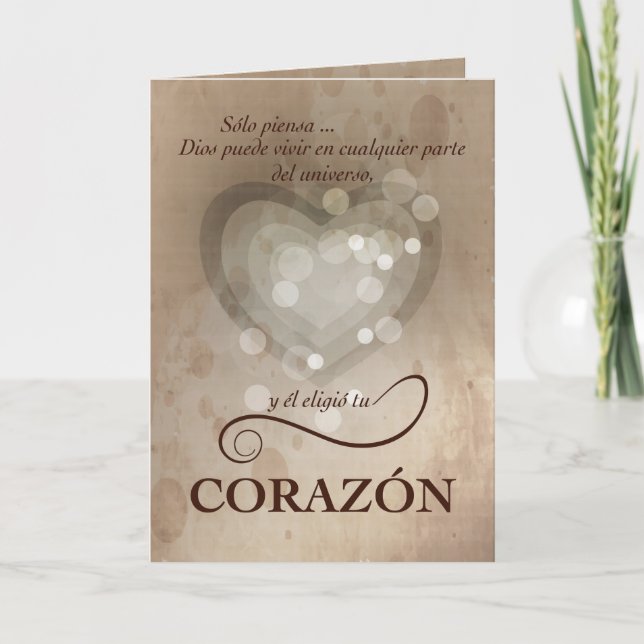 Heart Encouragement, Spanish, Religious Card (Front)