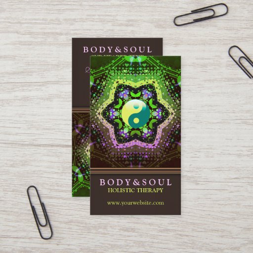 Customizable Heart Energy YinYang New Age Business Cards